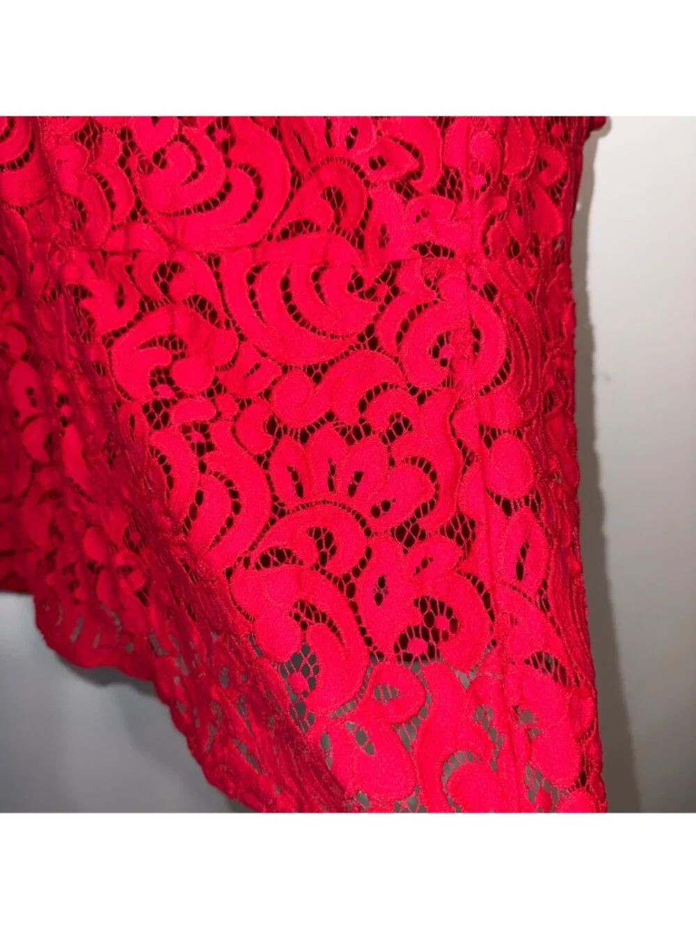Lane Bryant Red Lace Sleeveless Tank Top Size 20 Polyester Blend Women Plus Size - Picture 5 of 6